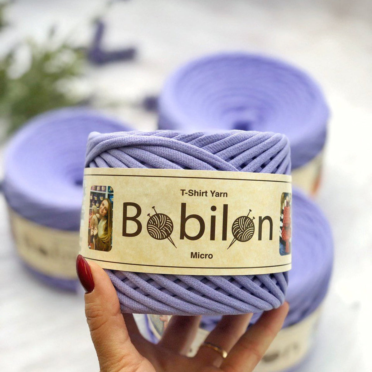 T-shirt yarn, Medium 7-9 mm, Lavender