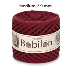 T-shirt yarn, Medium 7-9 mm, Burgundy