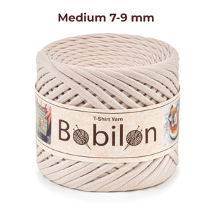 T-shirt yarn, Medium 7-9 mm, Ivory