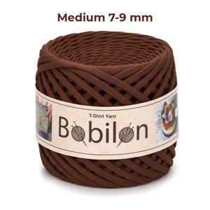 T-shirt yarn, Medium 7-9 mm, Sweet Brownie