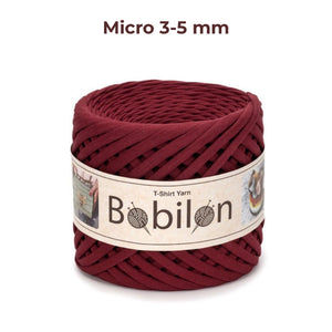 T-shirt yarn, Micro 3-5 mm, Burgundy