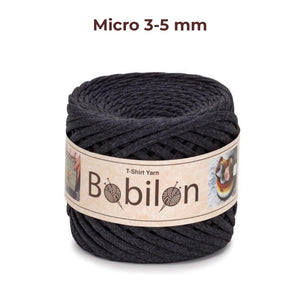 T-shirt yarn, Micro 3-5 mm, Graphite