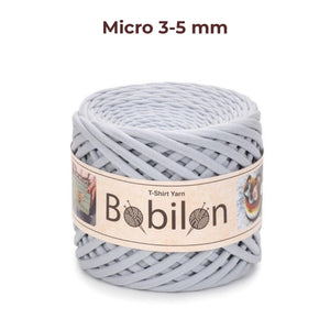 T-shirt yarn, Micro 3-5 mm, Silver