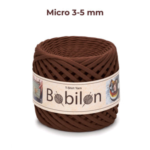T-shirt yarn, Micro 3-5 mm, Sweet Brownie