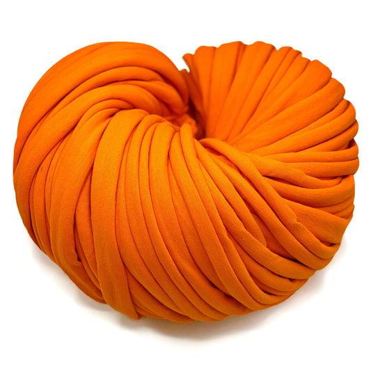 Super Thick T-Shirt Yarn 20–30 mm for Giant Crochet, Hand Knitting & Macrame – Chunky Cotton Tube Yarn – DIY Home Decor – Orange
