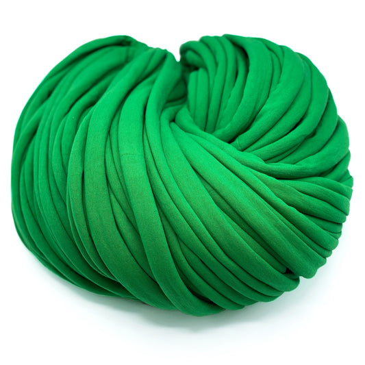 Super Thick T-Shirt Yarn 20–30 mm for Giant Crochet, Hand Knitting & Macrame – Chunky Cotton Tube Yarn – DIY Home Decor – Green Island
