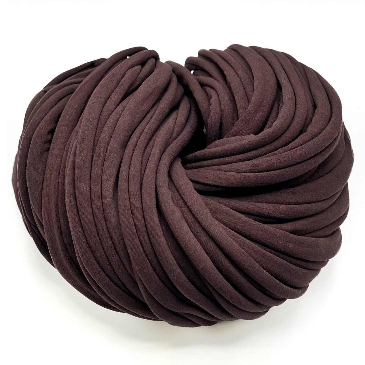 Super Thick T-Shirt Yarn 20–30 mm for Giant Crochet, Hand Knitting & Macrame – Chunky Cotton Tube Yarn – DIY Home Decor – Hot Chocolate