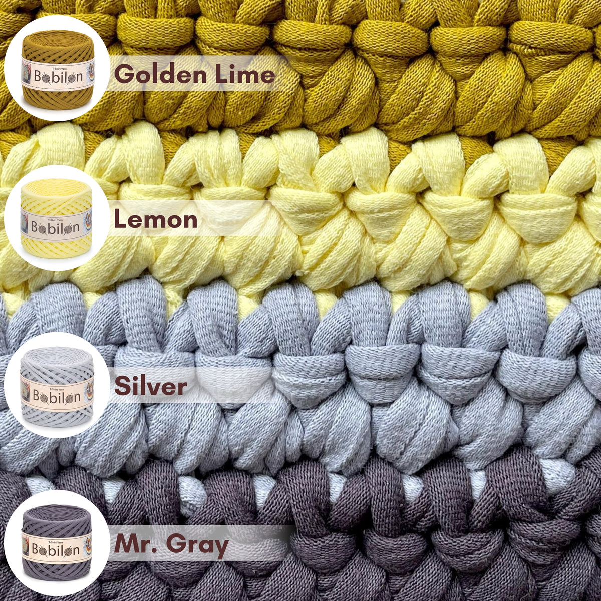 T-shirt yarn, Maxi 9-11 mm, Golden Lime