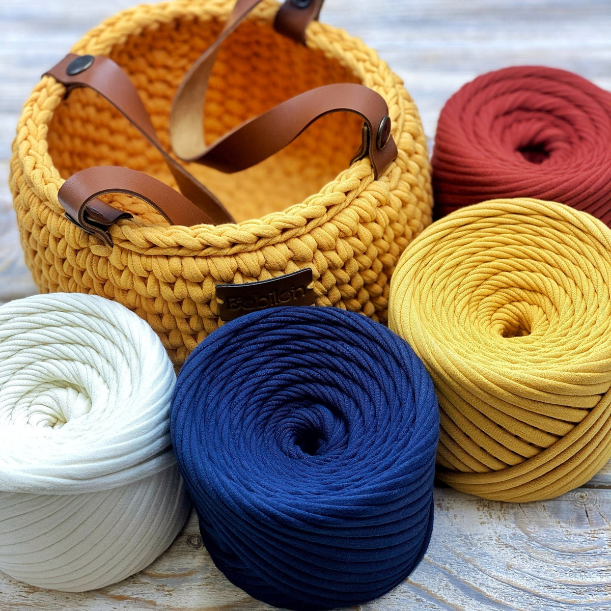 T-shirt yarn, Micro 3-5 mm, Blue Sapphire