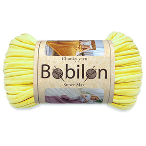 Super Thick T-Shirt Yarn 20–30 mm for Giant Crochet, Hand Knitting & Macrame – Chunky Cotton Tube Yarn – DIY Home Decor – Lemon