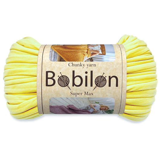 Super Thick T-Shirt Yarn 20–30 mm for Giant Crochet, Hand Knitting & Macrame – Chunky Cotton Tube Yarn – DIY Home Decor – Lemon