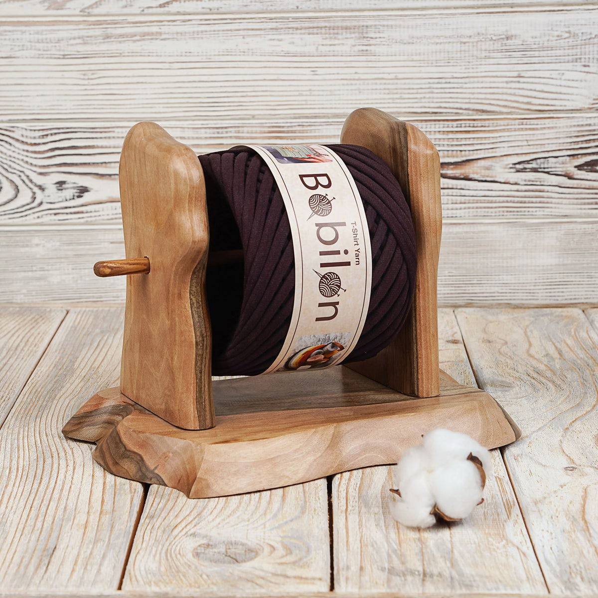 T-shirt yarn, Micro 3-5 mm, Hot Chocolate