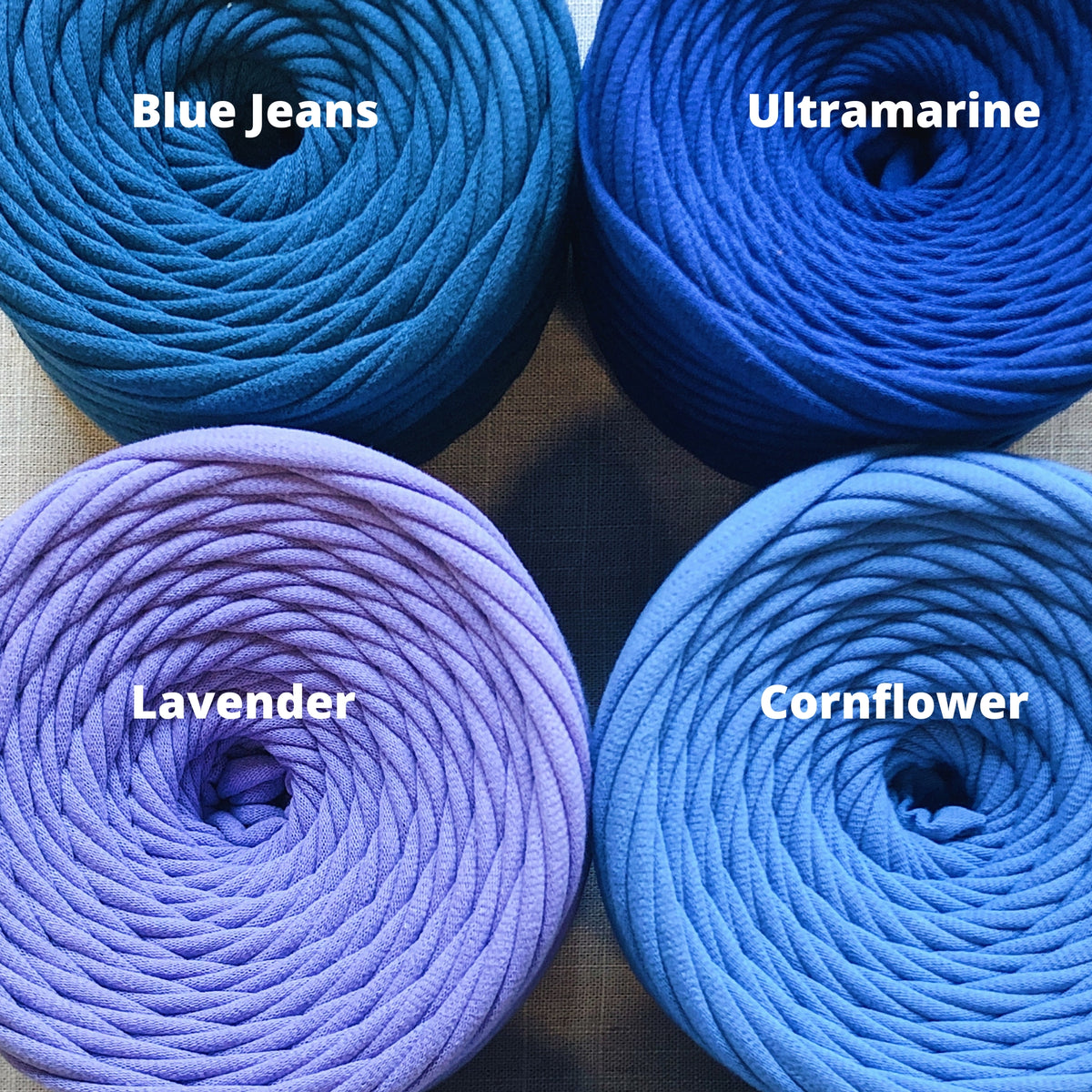 T-shirt yarn, Micro 3-5 mm, Blue Jeans