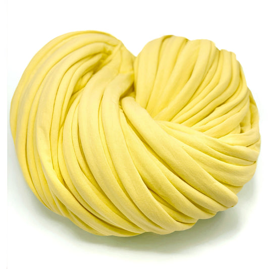 Super Thick T-Shirt Yarn 20–30 mm for Giant Crochet, Hand Knitting & Macrame – Chunky Cotton Tube Yarn – DIY Home Decor – Yellow