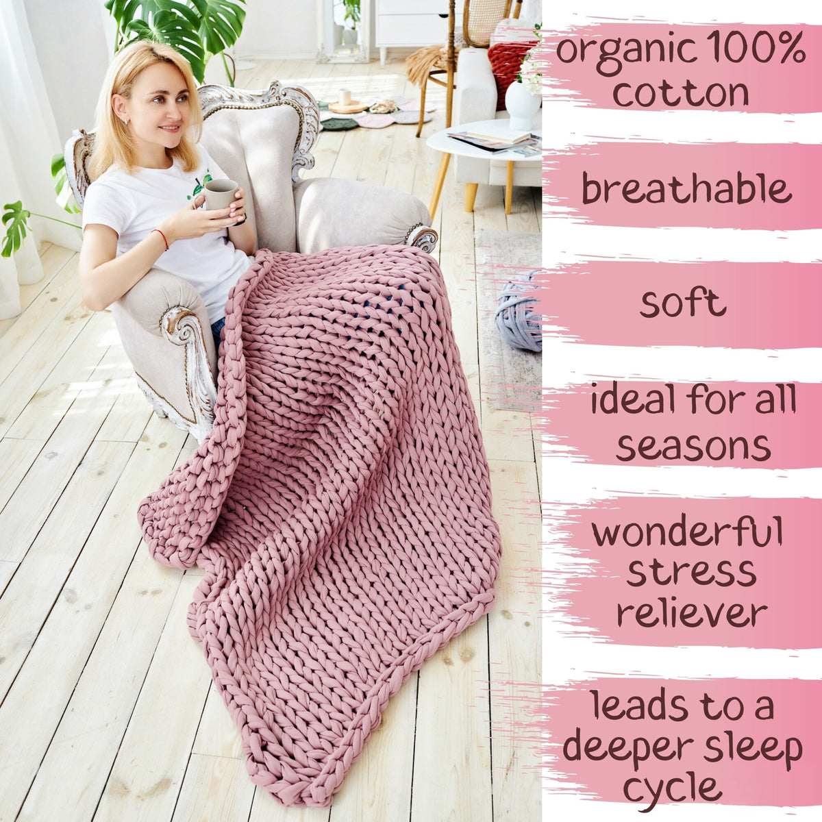 Super Thick T-Shirt Yarn 20–30 mm for Giant Crochet, Hand Knitting & Macrame – Chunky Cotton Tube Yarn – DIY Home Decor – Arctic