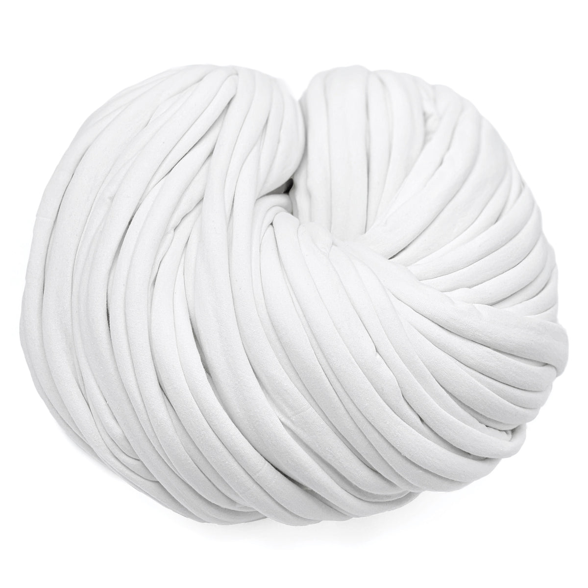 Super Thick T-Shirt Yarn 20–30 mm for Giant Crochet, Hand Knitting & Macrame – Chunky Cotton Tube Yarn – DIY Home Decor – Snow White