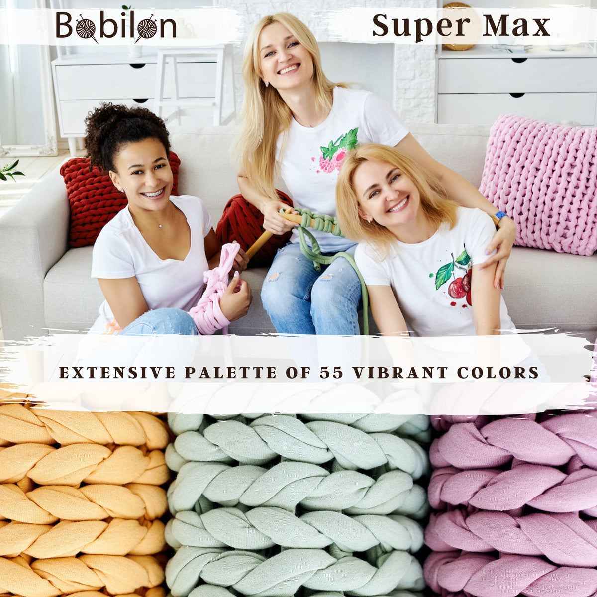 Super Thick T-Shirt Yarn 20–30 mm for Giant Crochet, Hand Knitting & Macrame – Chunky Cotton Tube Yarn – DIY Home Decor – Deep Ocean