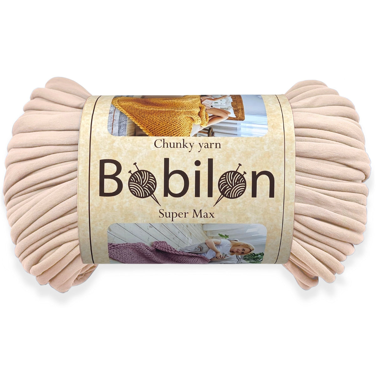 Super Thick T-Shirt Yarn 20–30 mm for Giant Crochet, Hand Knitting & Macrame – Chunky Cotton Tube Yarn – DIY Home Decor – Ivory