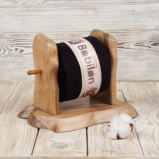 T-shirt yarn, Micro 3-5 mm, Black Passion