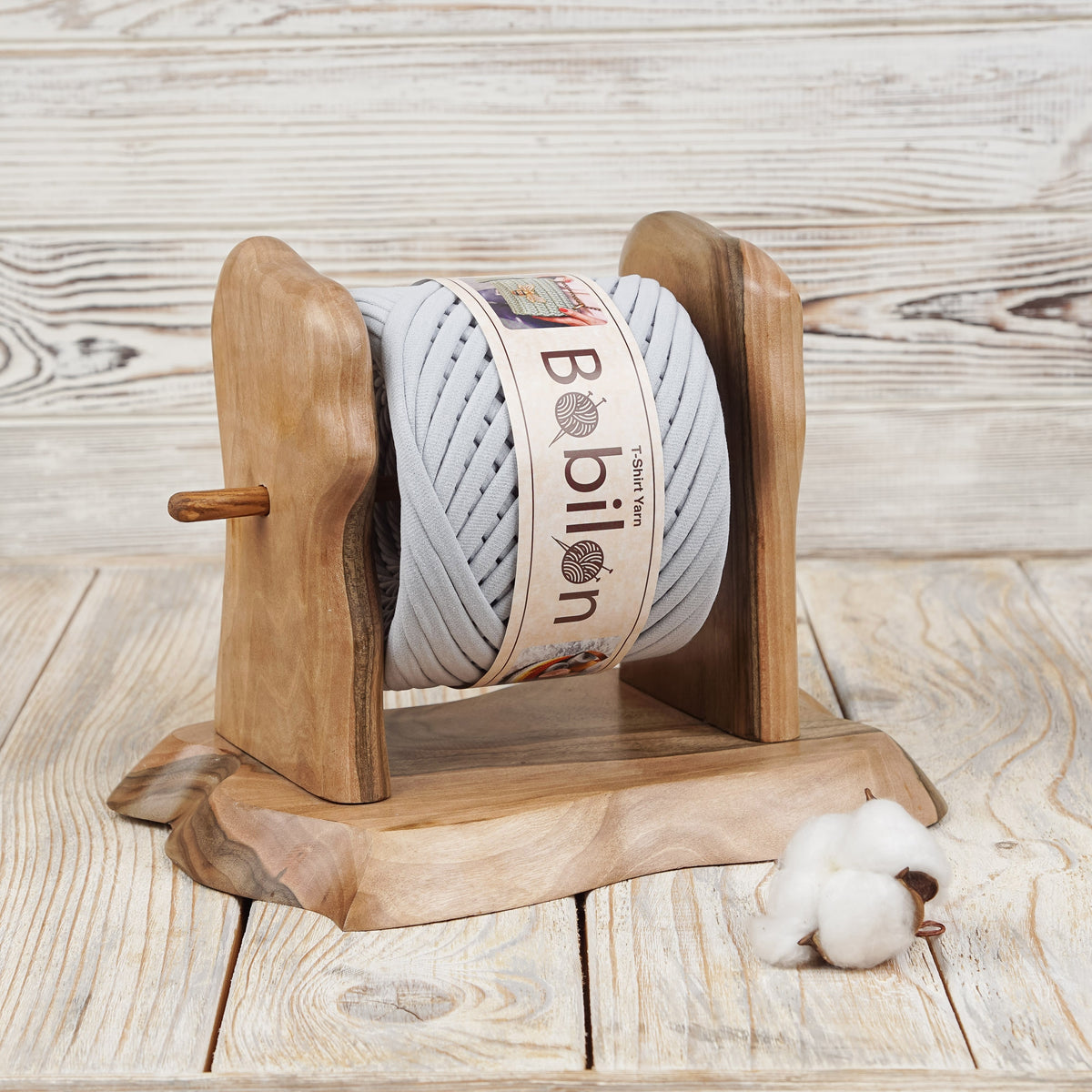 T-shirt yarn, Medium 7-9 mm, Silver