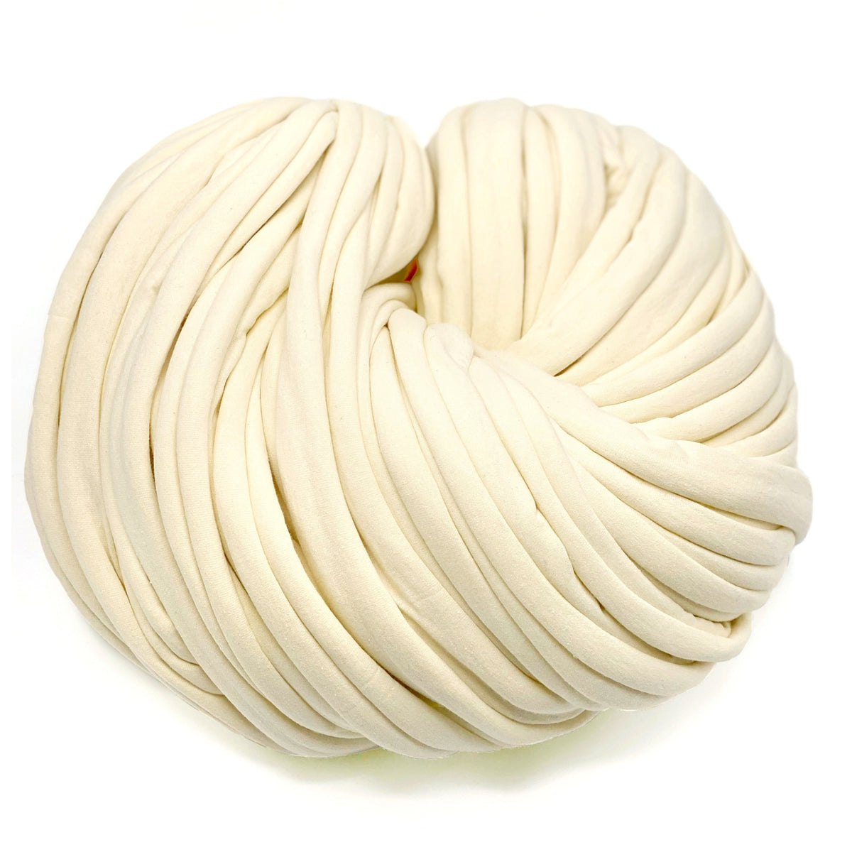 Super Thick T-Shirt Yarn 20–30 mm for Giant Crochet, Hand Knitting & Macrame – Chunky Cotton Tube Yarn – DIY Home Decor – Vanilla