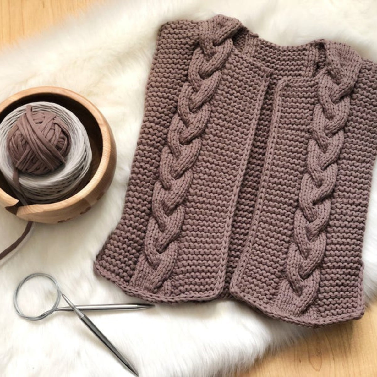 T-shirt yarn, Medium 7-9 mm, Cocoa