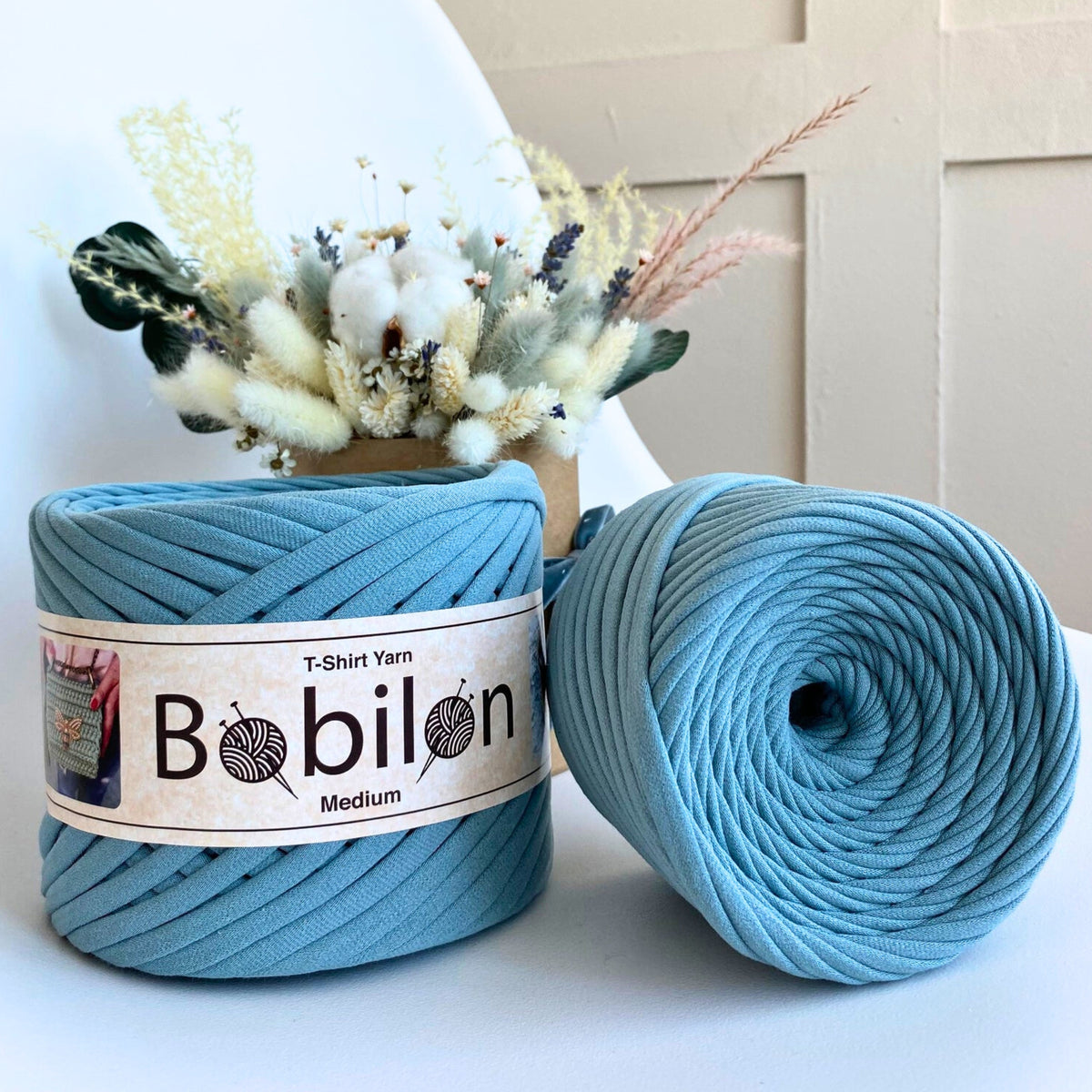 T-shirt yarn, Medium 7-9 mm, Smoky