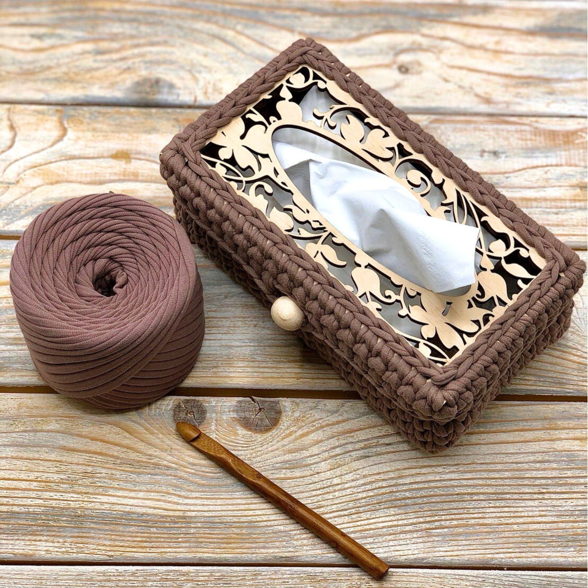 T-shirt yarn, Medium 7-9 mm, Cocoa