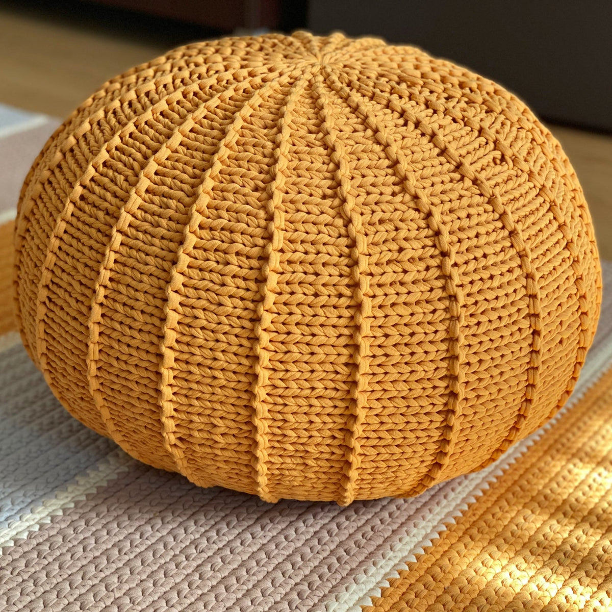 T-shirt yarn, Micro 3-5 mm, Mustard