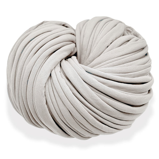 Super Thick T-Shirt Yarn 20–30 mm for Giant Crochet, Hand Knitting & Macrame – Chunky Cotton Tube Yarn – DIY Home Decor – Stone