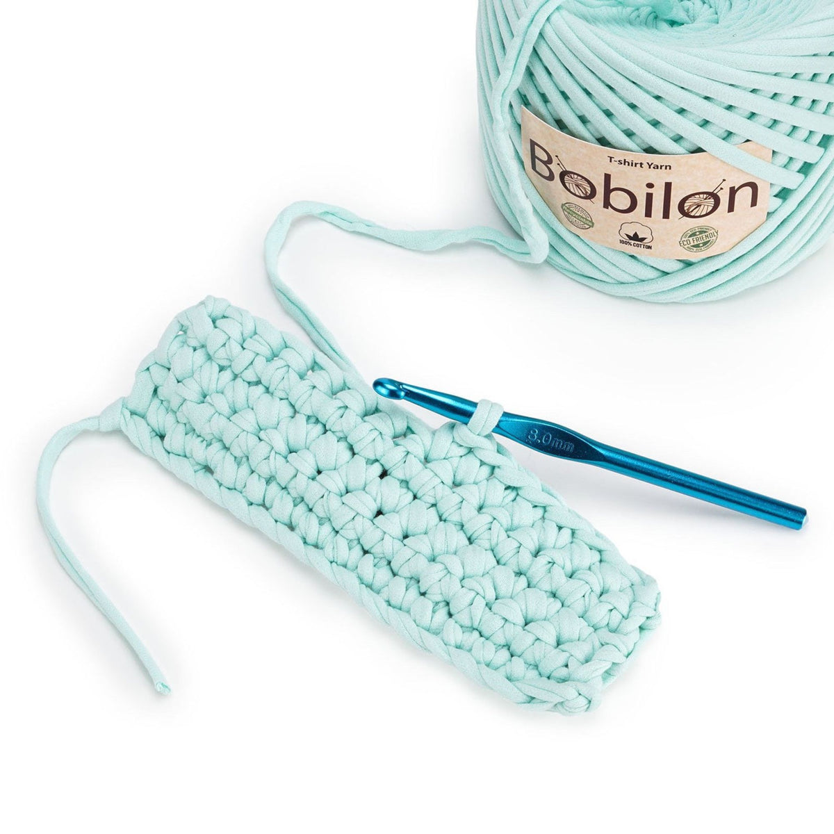 T-shirt yarn, Medium 7-9 mm, Mint