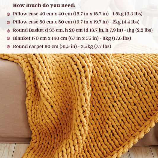 Super Thick T-Shirt Yarn 20–30 mm for Giant Crochet, Hand Knitting & Macrame – Chunky Cotton Tube Yarn – DIY Home Decor – Arctic