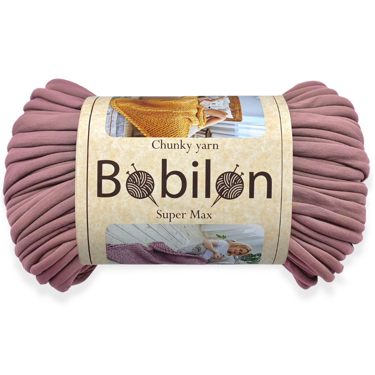Super Thick T-Shirt Yarn 20–30 mm for Giant Crochet, Hand Knitting & Macrame – Chunky Cotton Tube Yarn – DIY Home Decor – Lilac