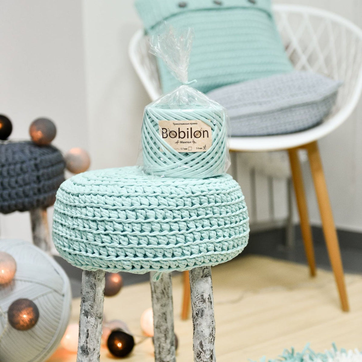 T-shirt yarn, Medium 7-9 mm, Mint
