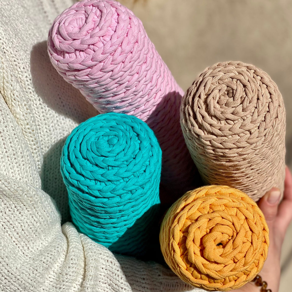 T-shirt yarn, Micro 3-5 mm, Tiffany