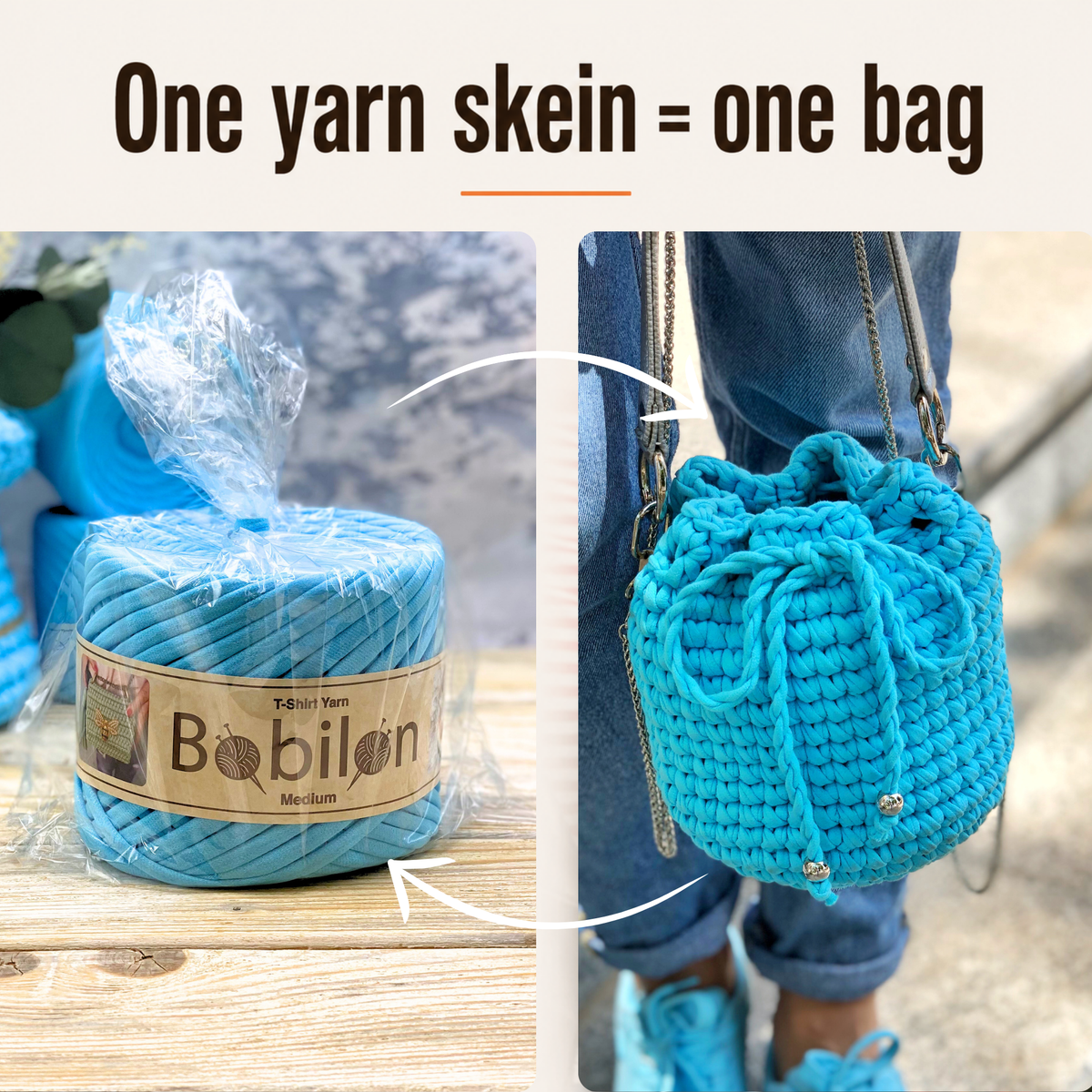 T-shirt yarn, Medium 7-9 mm, Arctic