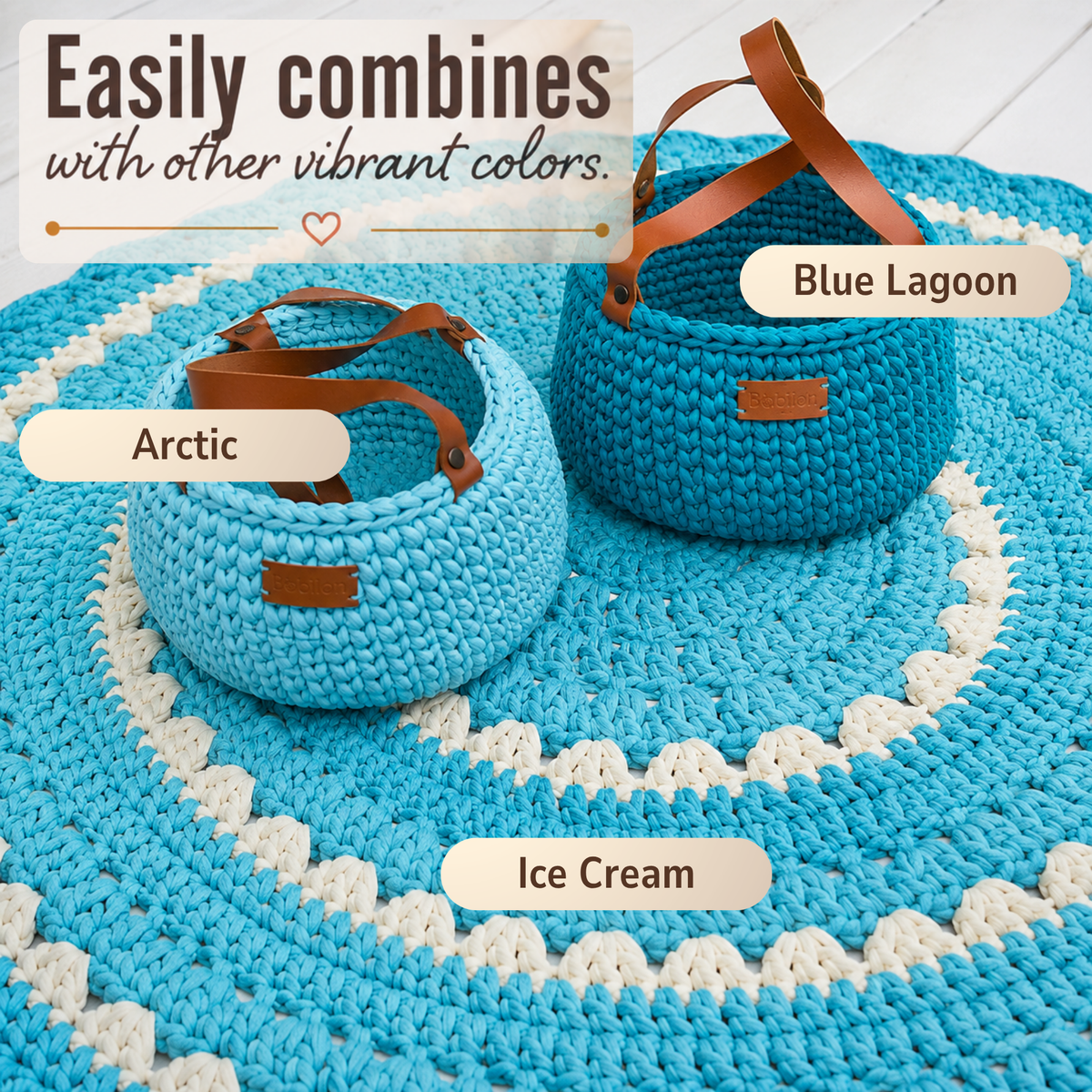 T-shirt yarn, Medium 7-9 mm, Arctic