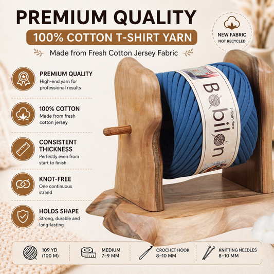T-shirt yarn, Medium 7-9 mm, Blue Jeans