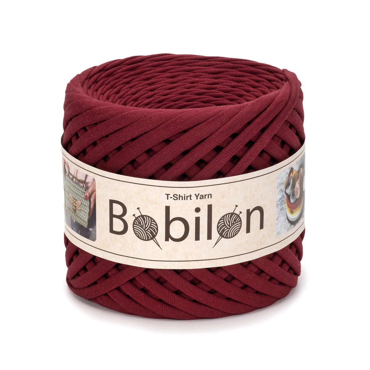 T-shirt yarn, Medium 7-9 mm, Burgundy