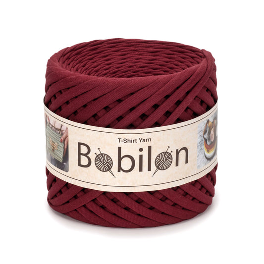 T-shirt yarn, Medium 7-9 mm, Burgundy