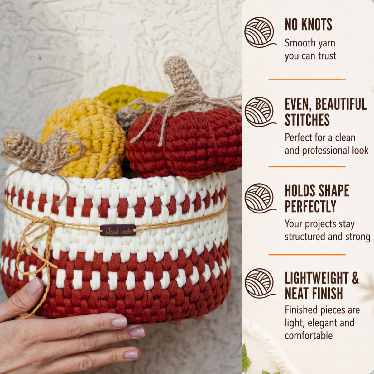 T-shirt yarn, Medium 7-9 mm, Canyon
