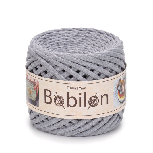 T-shirt yarn, Mini 5-7 mm, Gray Melange