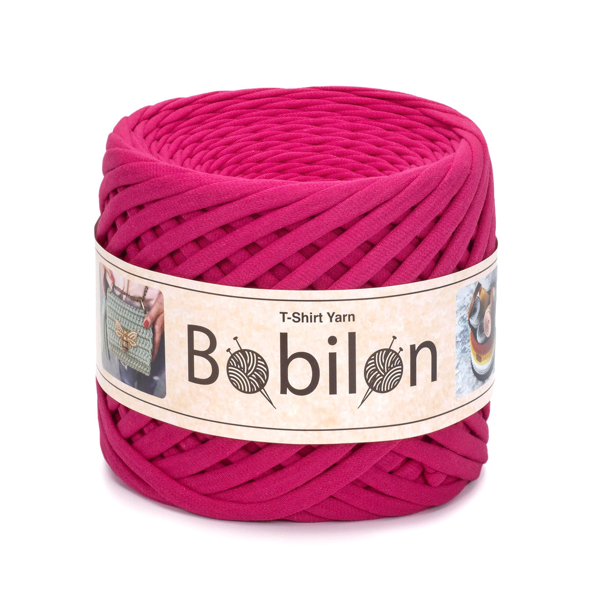 T-shirt yarn, Micro 3-5 mm, Hot Pink