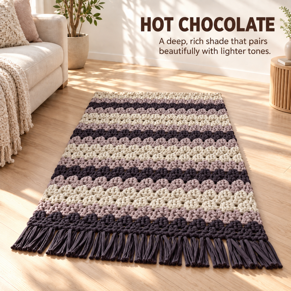 T-shirt yarn, Medium 7-9 mm, Hot Chocolate