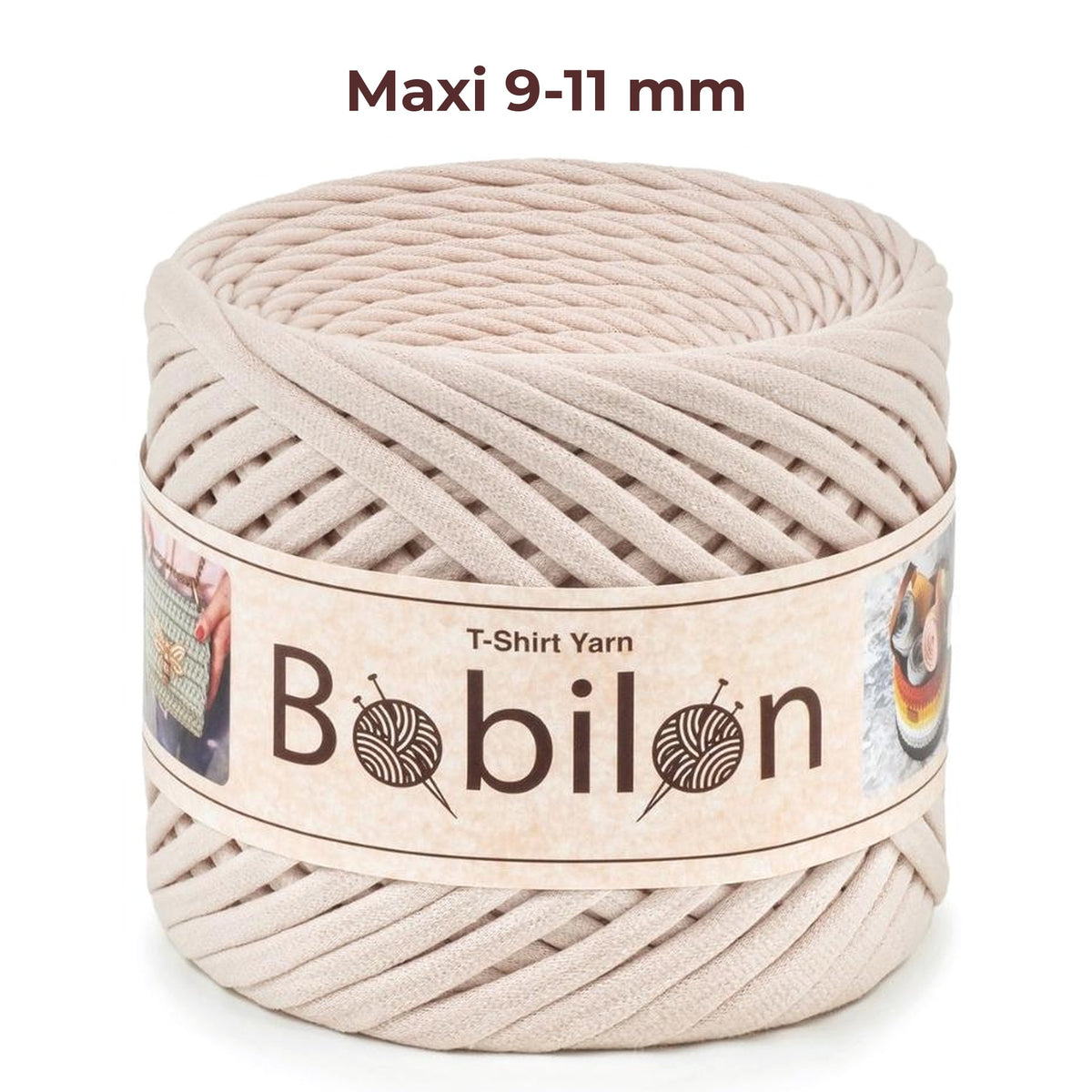 T-shirt yarn, Maxi 9-11 mm, Ivory