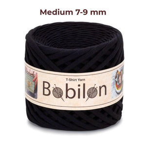 T-shirt yarn, Medium 7-9 mm, Black Passion