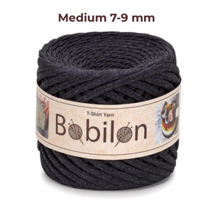 T-shirt yarn, Medium 7-9 mm, Graphite