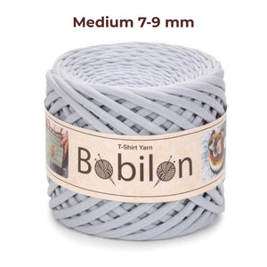 T-shirt yarn, Medium 7-9 mm, Silver