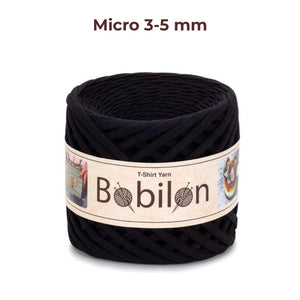 T-shirt yarn, Micro 3-5 mm, Black Passion
