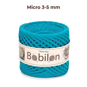T-shirt yarn, Micro 3-5 mm, Blue Lagoon